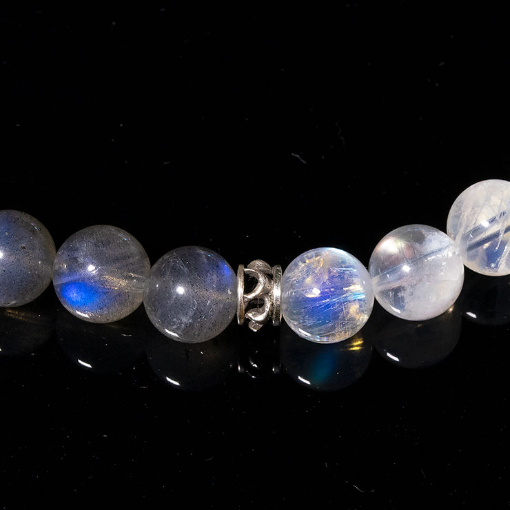 【X.G・一点もの】ホワイトラブラドライト・ラブラドライト デザインブレスレット