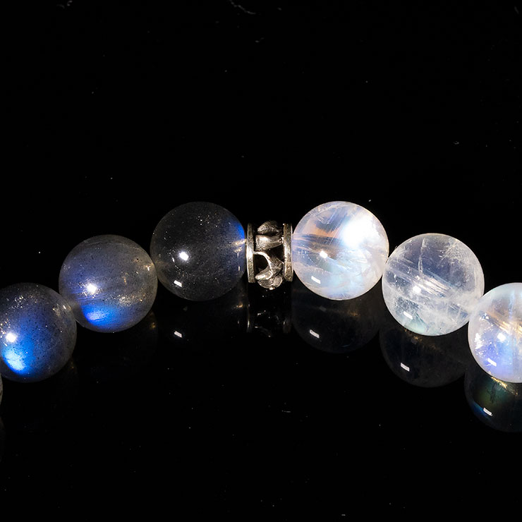 【X.G・一点もの】ホワイトラブラドライト・ラブラドライト デザインブレスレット