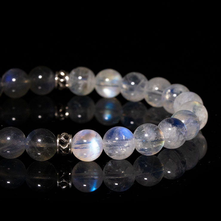 【X.G・一点もの】ホワイトラブラドライト・ラブラドライト デザインブレスレット