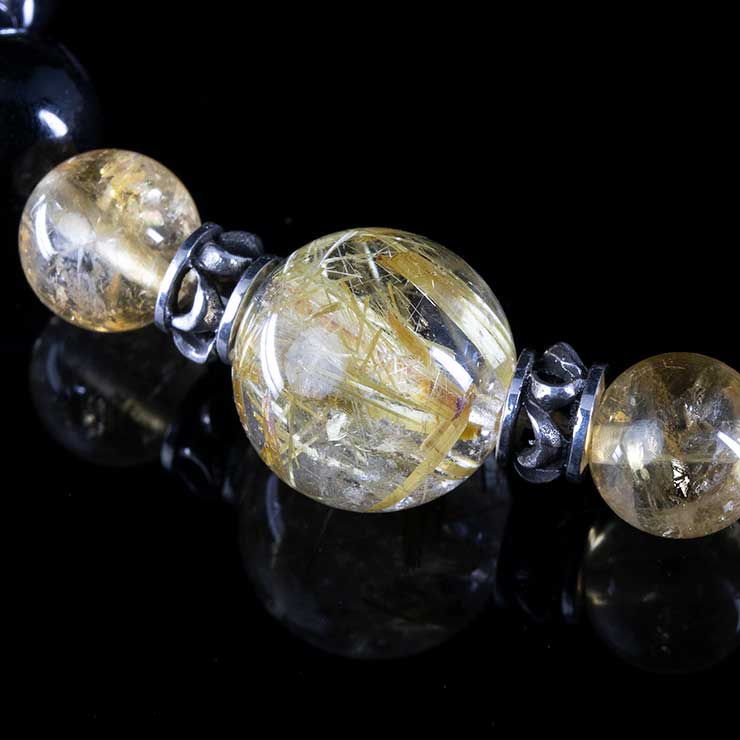 【X.G 一点もの】タイチンルチルクォーツ デザインブレスレット