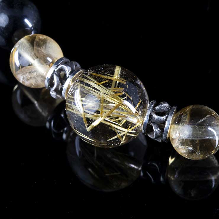 【X.G 一点もの】タイチンルチルクォーツ デザインブレスレット