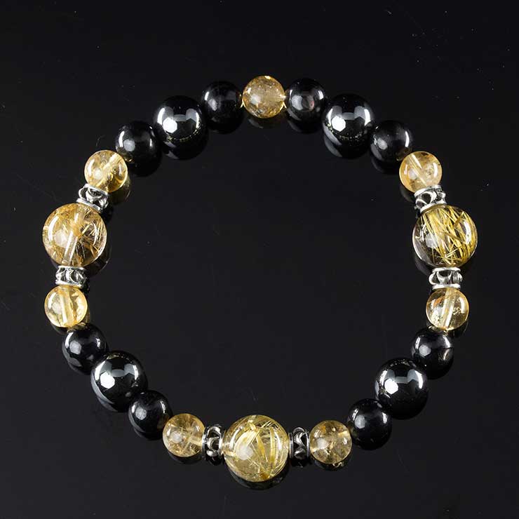 【X.G 一点もの】タイチンルチルクォーツ デザインブレスレット