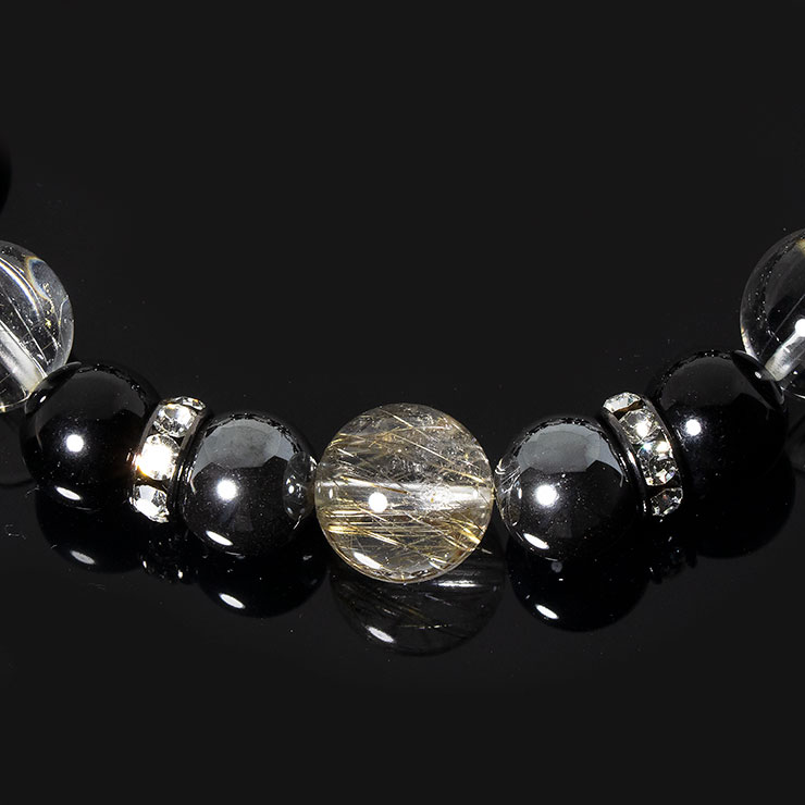 【X.G 一点もの】シルバールチルクォーツ・ブルータイガーアイ デザインブレスレット