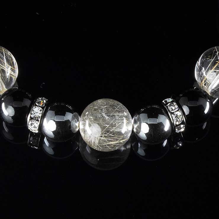 【X.G 一点もの】シルバールチルクォーツ・ブルータイガーアイ デザインブレスレット