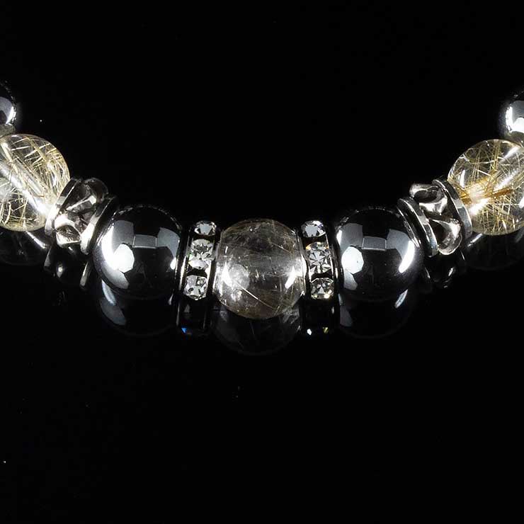 【X.G 一点もの】シルバールチルクォーツ・スギライト デザインブレスレット