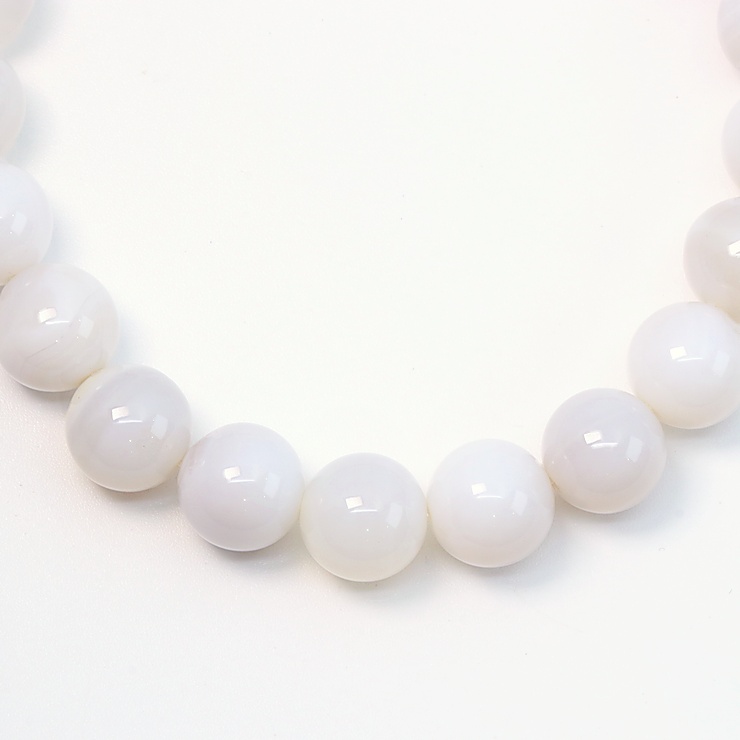 【一点もの】白雪瑪瑙 10mm シンプルブレスレット
