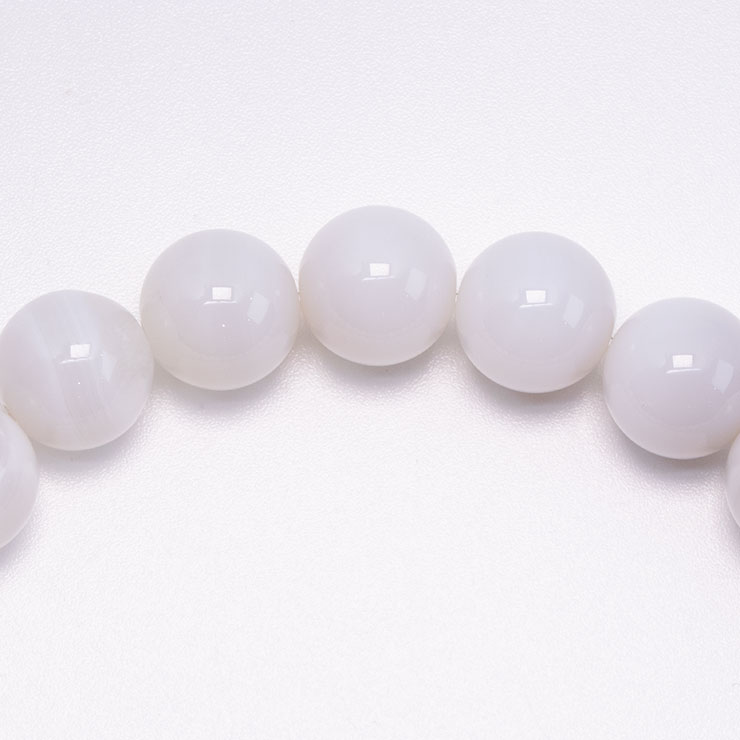 【一点もの】白雪瑪瑙 10mm シンプルブレスレット
