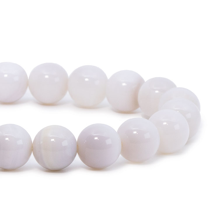 【一点もの】白雪瑪瑙 10mm シンプルブレスレット