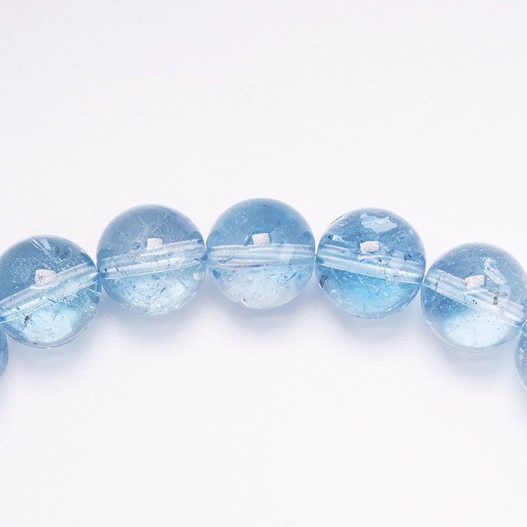 【一点もの】ブルートパーズ10mm シンプルブレスレット【鑑別書付き】