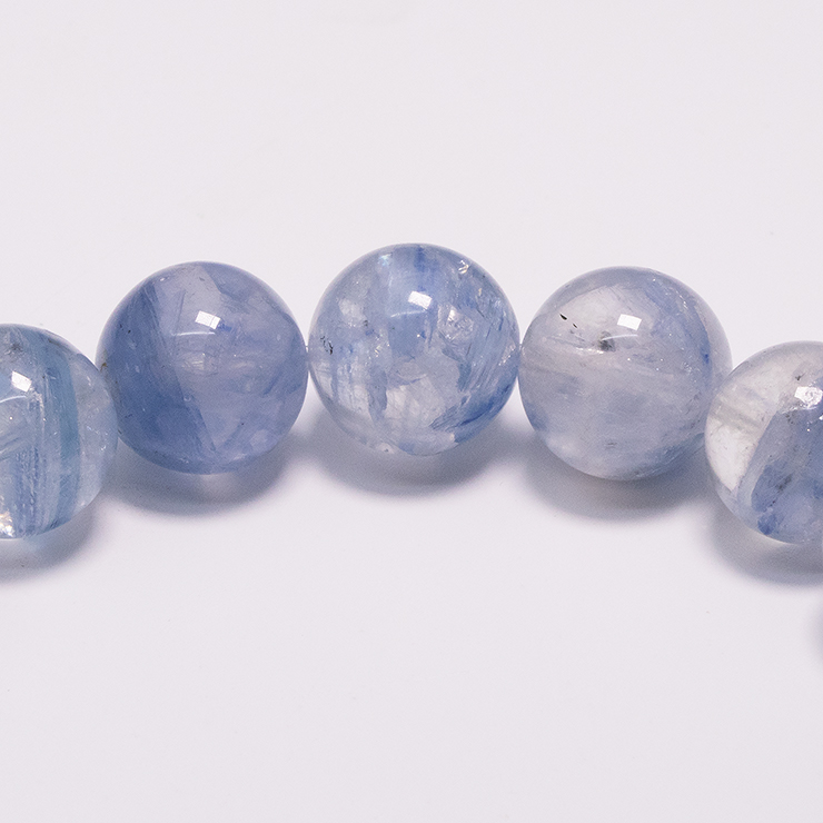 【一点もの】カイヤナイトインクォーツ12mm シンプルブレスレット【鑑別書付き】