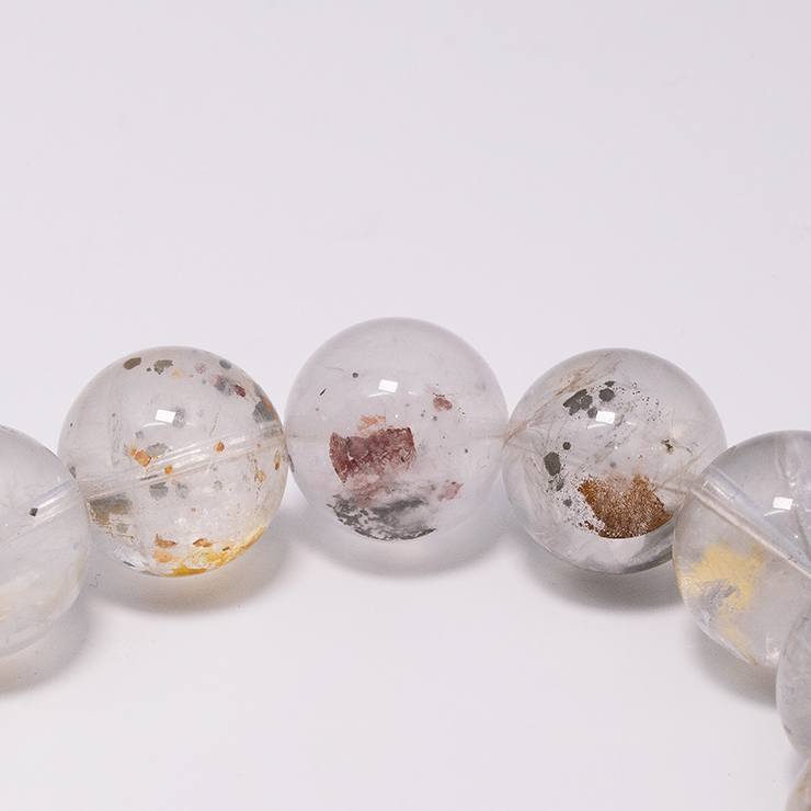 【一点もの】パイライトインクォーツ15mm シンプルブレスレット【鑑別書付き】