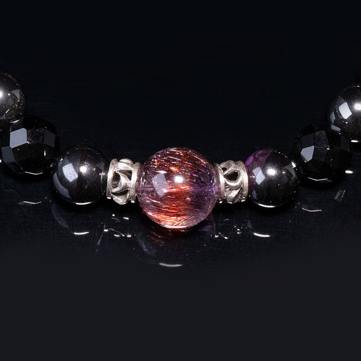 【石の日限定140,000円】【X.G 一点もの】スーパーセブン・プラチナルチルクォーツ デザインブレスレット